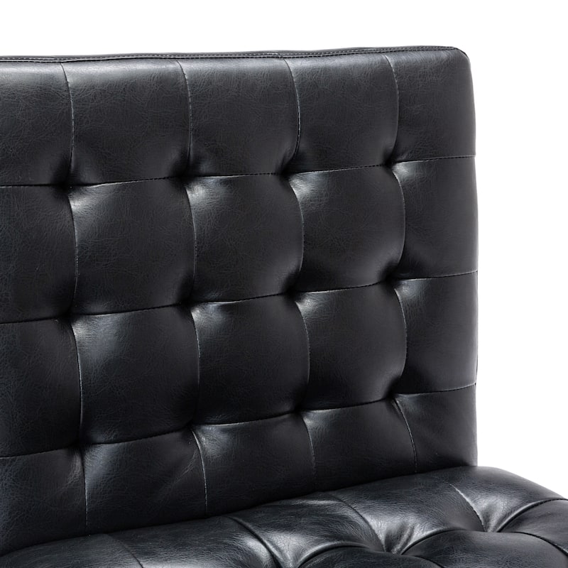 22.25" PU Button Tufted Accent Chair