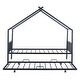 preview thumbnail 3 of 12, Twin Size Metal House Bed with Twin Size Trundle, Black House-shaped Frame with Roof for Kids Daybed Platform Bed