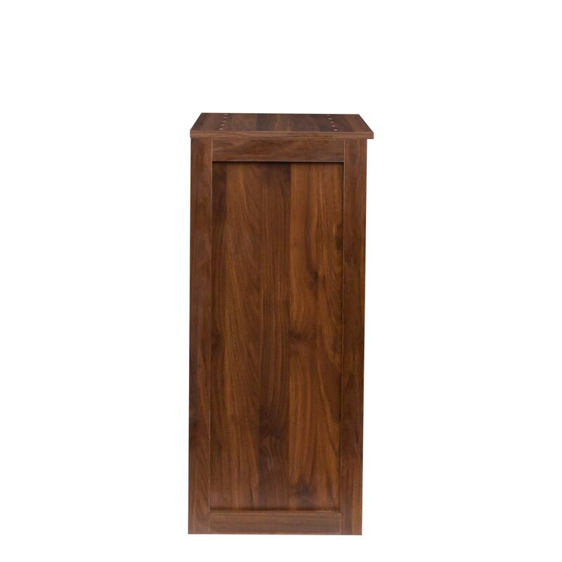Roomfitters Modular Wine Bar Cabinet with Storage Shelves and Hutch, Wooden Buffet Cabinet for Dining Room, Walnut