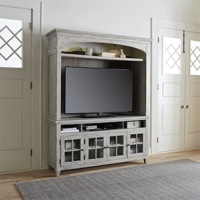 Heartland Antique White Tobacco Entertainment Center