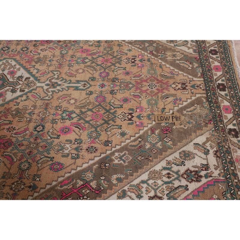 Geometric Hamedan Persian Vintage Area Rug Handmade Wool Carpet - 6'7"x 10'4"