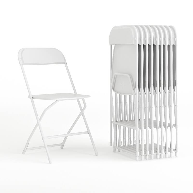 Plastic Folding Chair - 10 Pack 650LB Weight Capacity - Event Chair - White