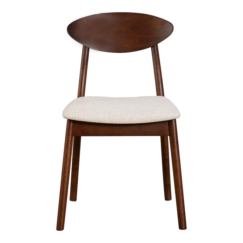 Furniture of America Abigail VII Mid-Century Modern 7-Piece Rich Walnut Solid Wood 79-inch Extendable Dining Set