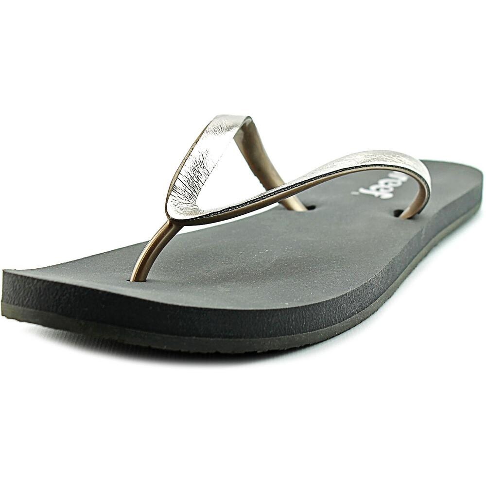 reef silver flip flops