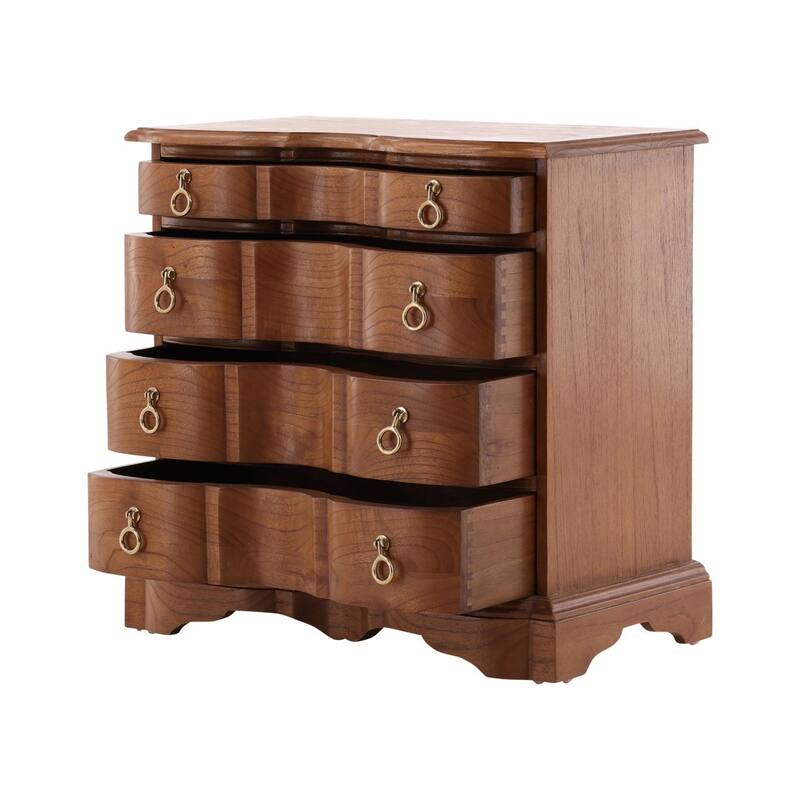 Furniture Classics Zepoli Natural Mahogany Wood Brass Hardware Chest