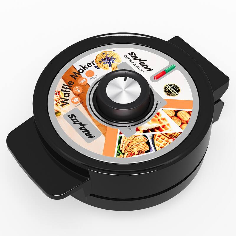 5 Heart-Shaped Waffle Maker with Adjustable Temp