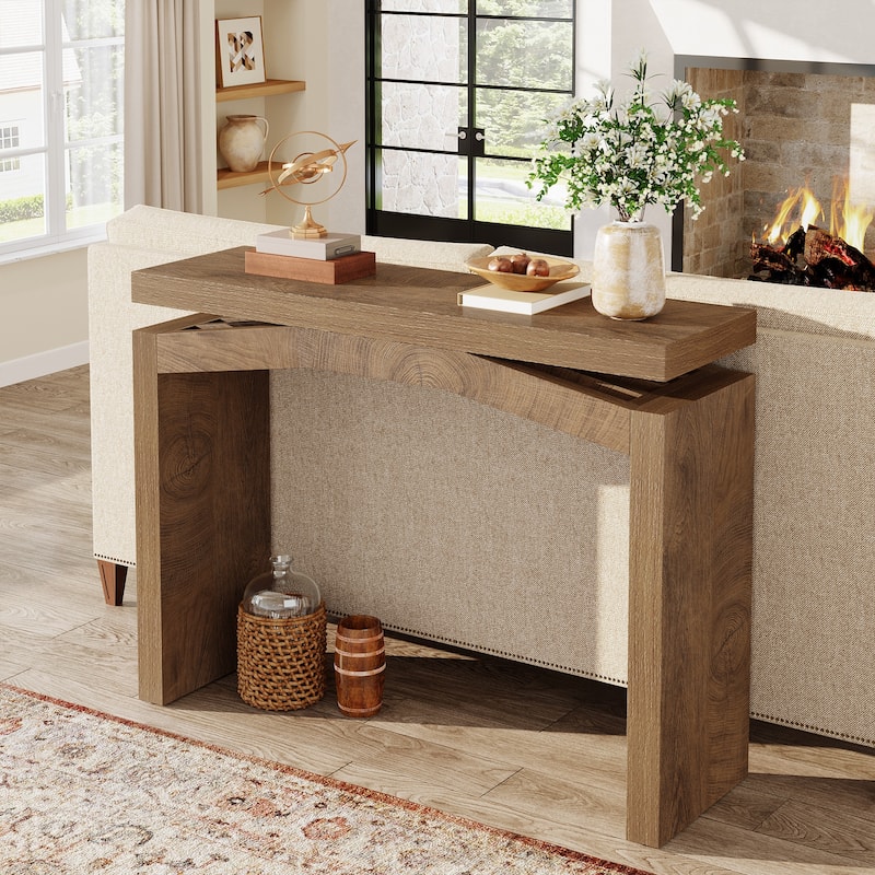 40 Inch Console Tables for Entryway, Farmhouse Sofa Console Table Behind th Couch - 39.3" L x 11.81" W x 31.5" H