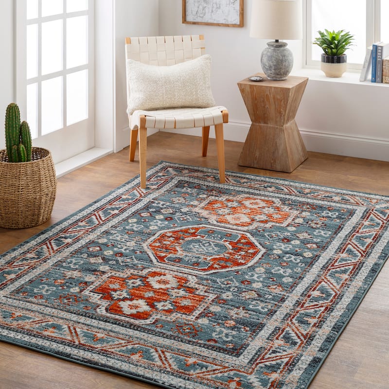 Artistic Weavers Tevazu Oriental Medallion Area Rug - 6' 7" x 9' - Blue/Red