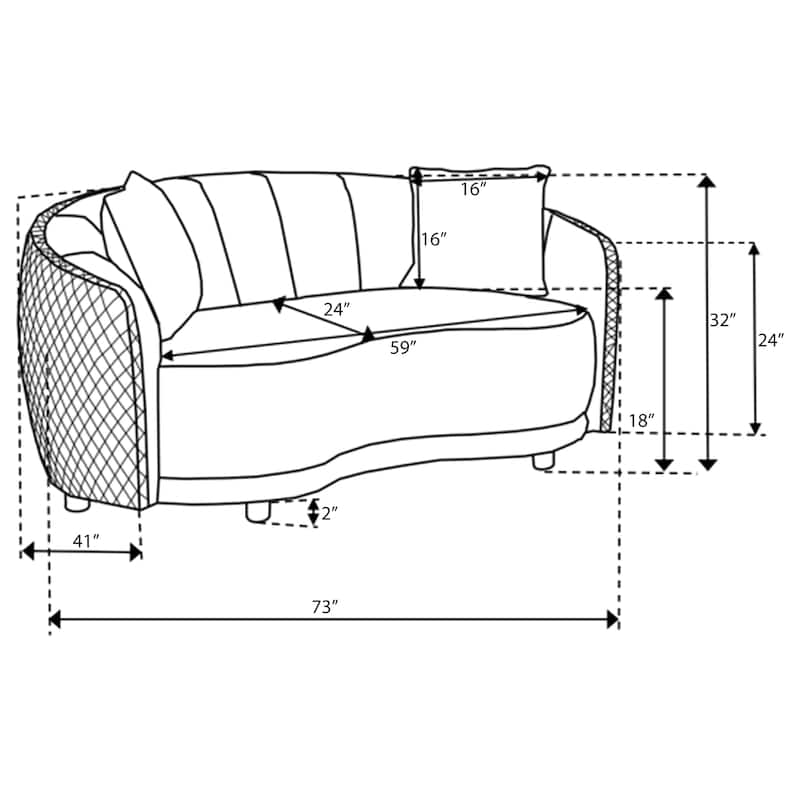 Brookside 2-Piece Velvet Upholstered Sofa Set Dark Grey