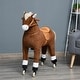 preview thumbnail 8 of 8, Interactive Large Ride-On Rocking Horse for Kids Aged 5-16, Plush Body with Rolling Wheels