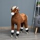 preview thumbnail 8 of 8, Large Plush Rocking Horse with Pedals and Wheels for Ages 5-16, 130 lbs Capacity