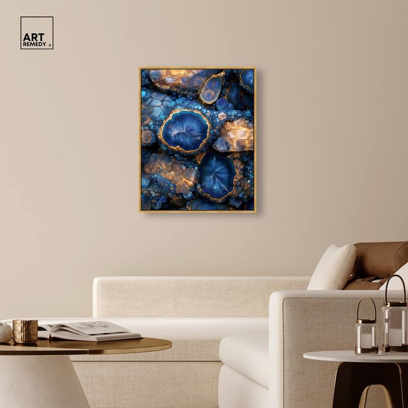 Oceanic Gold Sparkle Canvas by Art Remedy