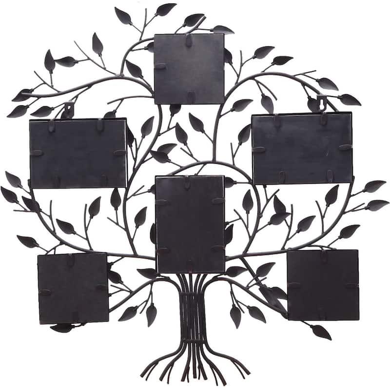 ADECO Metal Tree Wall Hanging Collage Picture Photo Frame 6 Openings