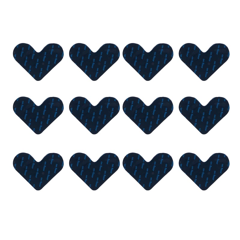 Non Slip Rug Tape / Adhesive Heart-shape - Black - 3.74" x 2.95" - 3.74" x 2.95"