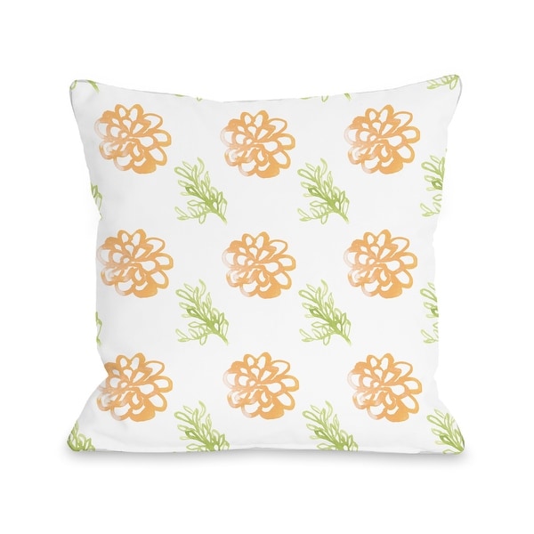 Frieda Floral Orange - Throw Pillow by June Erica Vess. Opens flyout.