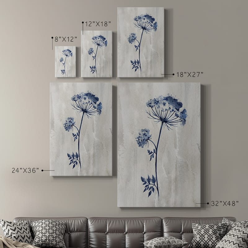 Indigo Botanical I Premium Gallery Wrapped Canvas - Ready to Hang
