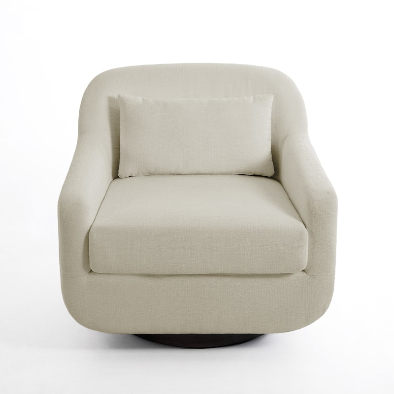 Miles Chenille Scandinavian Swivel Lounge Armchair