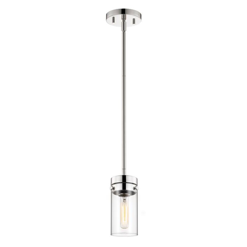 Intersection 1 Light Mini Pendant Polished Nickel with Clear Glass - Polished Nickel