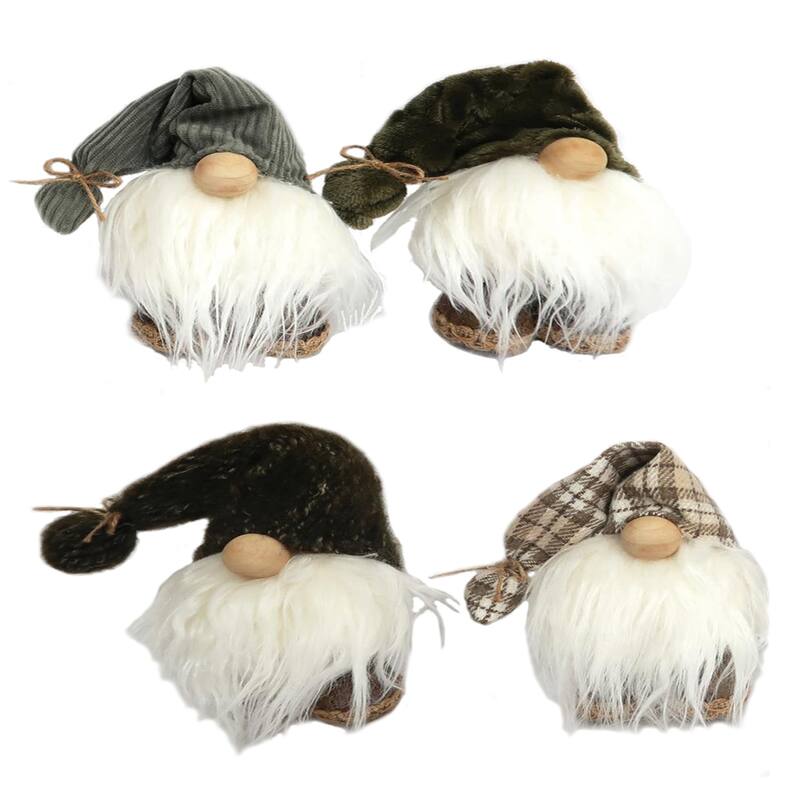 6 inch Happy Gnomes, Set of 4 - white