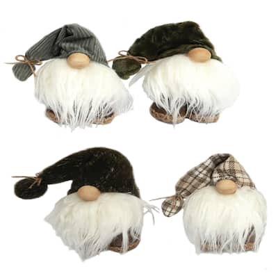6 inch Happy Gnomes, Set of 4 - white