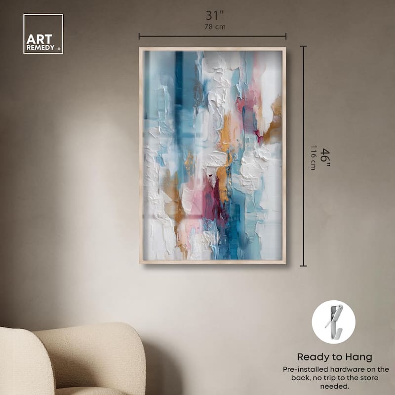 Petal Pink and Ocean Blue I Shadowbox by Art Remedy