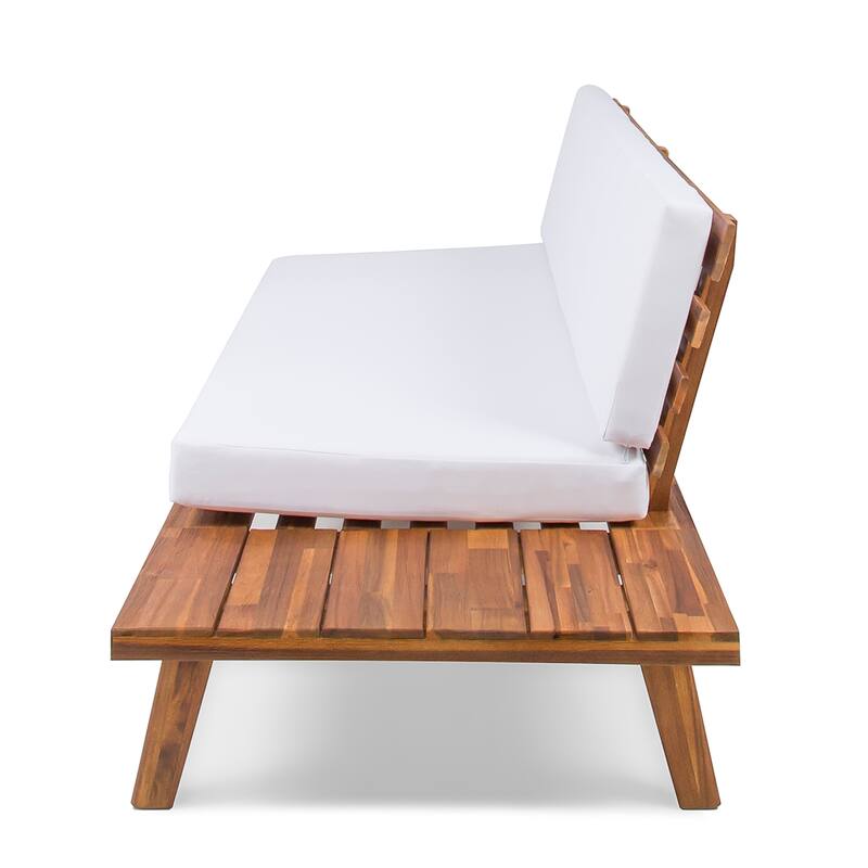 Roomfitters 2-Seater Sofa Left/Right Side with Acacia Wood Frame and Cushions