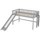 preview thumbnail 5 of 11, Gray Twin House Platform Bed with Sturdy Triangle Structure for Kids