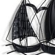 preview thumbnail 16 of 15, Adeco 3D Metal Ship Wall Decoration Sailboat Wall Sculpture