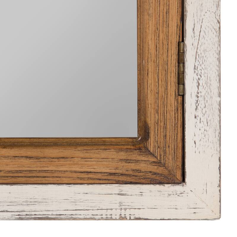 Kate and Laurel Boldmere Wood Windowpane Arch Mirror