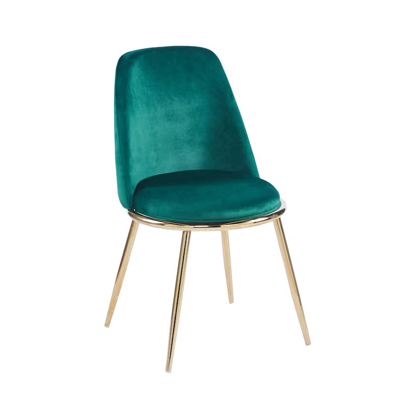 Porthos Home Dani Dining Chairs Set of 2, Velvet Upholstery, Gold Legs