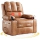 preview thumbnail 10 of 73, Oversized power recliner with heat, massage, 360 degrees swivel, and cup holder.