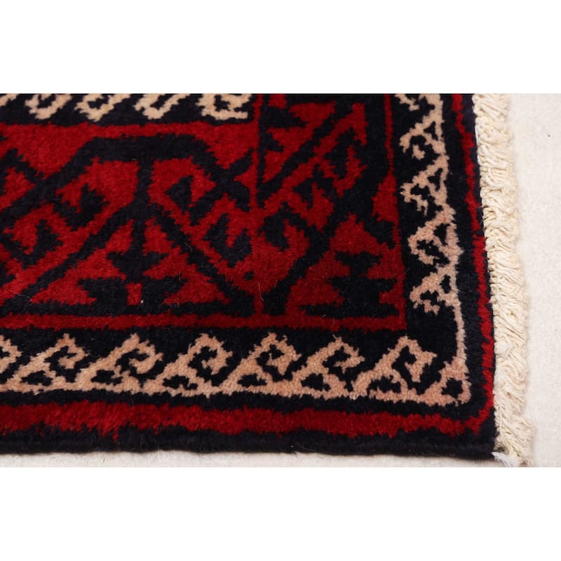 ECARPETGALLERY Hand-knotted Teimani Red Wool Rug - 4'4 x 9'7
