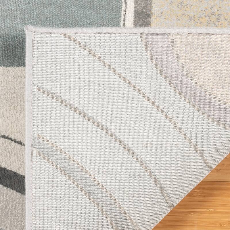Gertmenian Blayne Polypropylene Modern Designer Geometric Floral Area Rug Collection