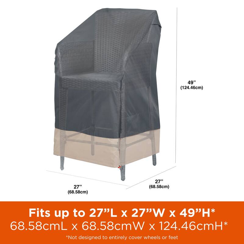 Modern Leisure® Renaissance Ultralite Stackable/High Back Bar Chair Cover, 2-Pack, 27"L x 27"W x 49"H, Gray