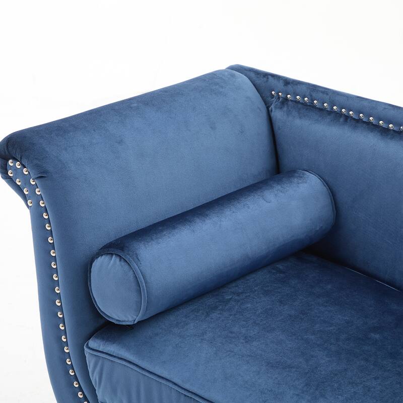 Christopher Knight Home - Velvet Bench with Nailhead Trim & Curved Arms