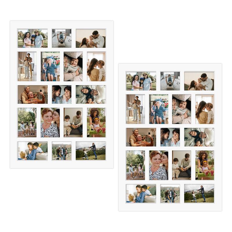 Rustic 17-Pack 4x6 Collage Frame 26.2x18.4 Inch Picture Frames Collage Wall Decor - White 2