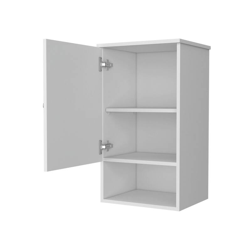 Medicine Cabinet with Mirror Door, Black Finish, Two Internal Shelves and Open Shelf for Easy Access