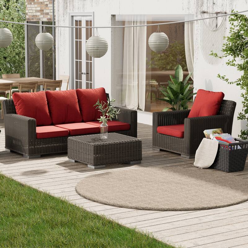 22 x 21 in Outdoor Patio Deep Seat Cushions Set Water Resistant