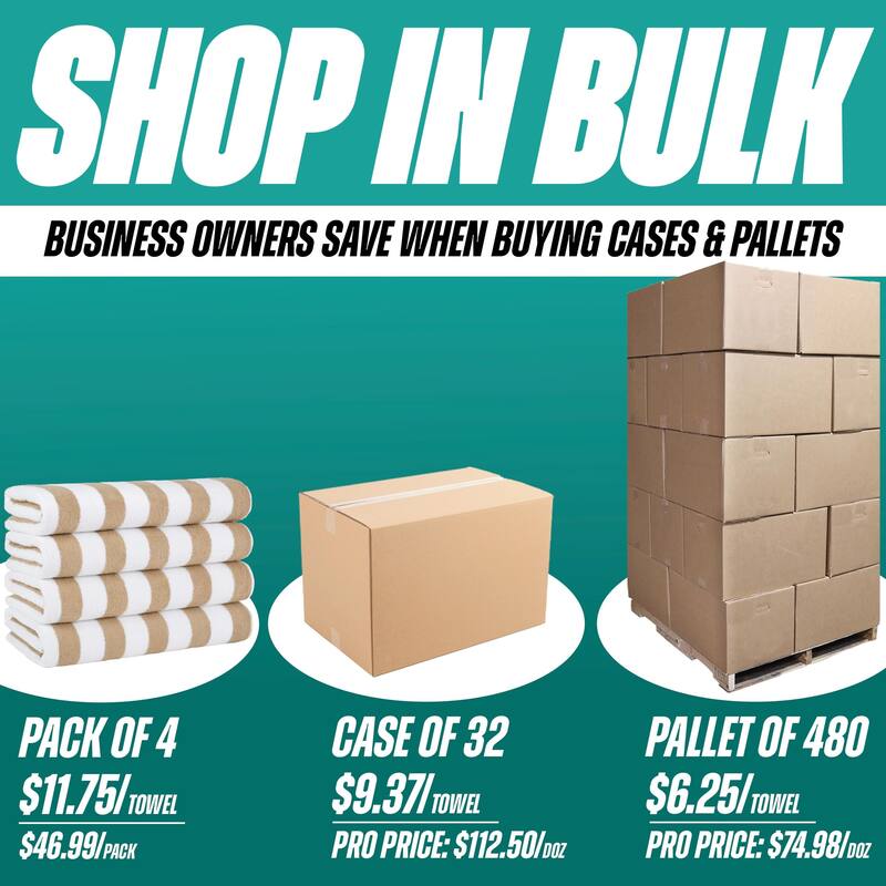 Arkwright Cali Cabana Beach Towels Pack of 4 100% Ring Spun Cotton Large Soft Quick Dry Pool Towel, Perfect for Hotel 30 x 60 in