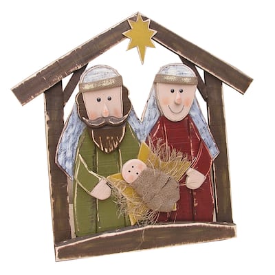 Wooden Nativity Christmas Tabletop Decoration - 30"