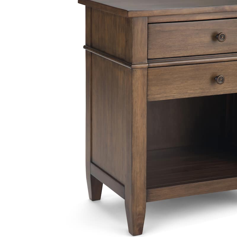 WYNDENHALL Sterling SOLID WOOD 24 inch Wide Bedside Nightstand Table