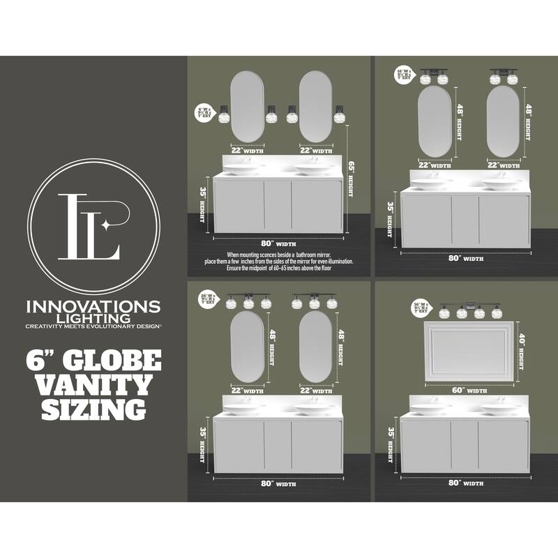 Innovations Lighting Downtown Urban - Preston - 3 Light 26" Jar Shade Bath Vanity Light