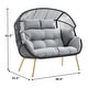 preview thumbnail 25 of 23, Gymojoy Double Wicker Egg Chair Outdoor Oversized Egg Chair