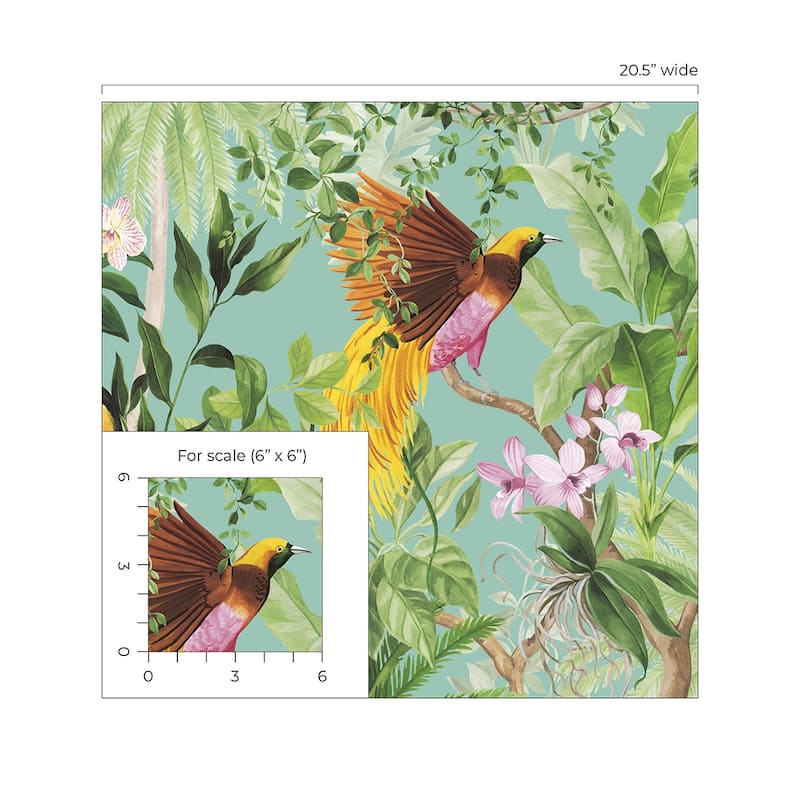 Harry & Grace Tropical Bird Peel and Stick Wallpaper