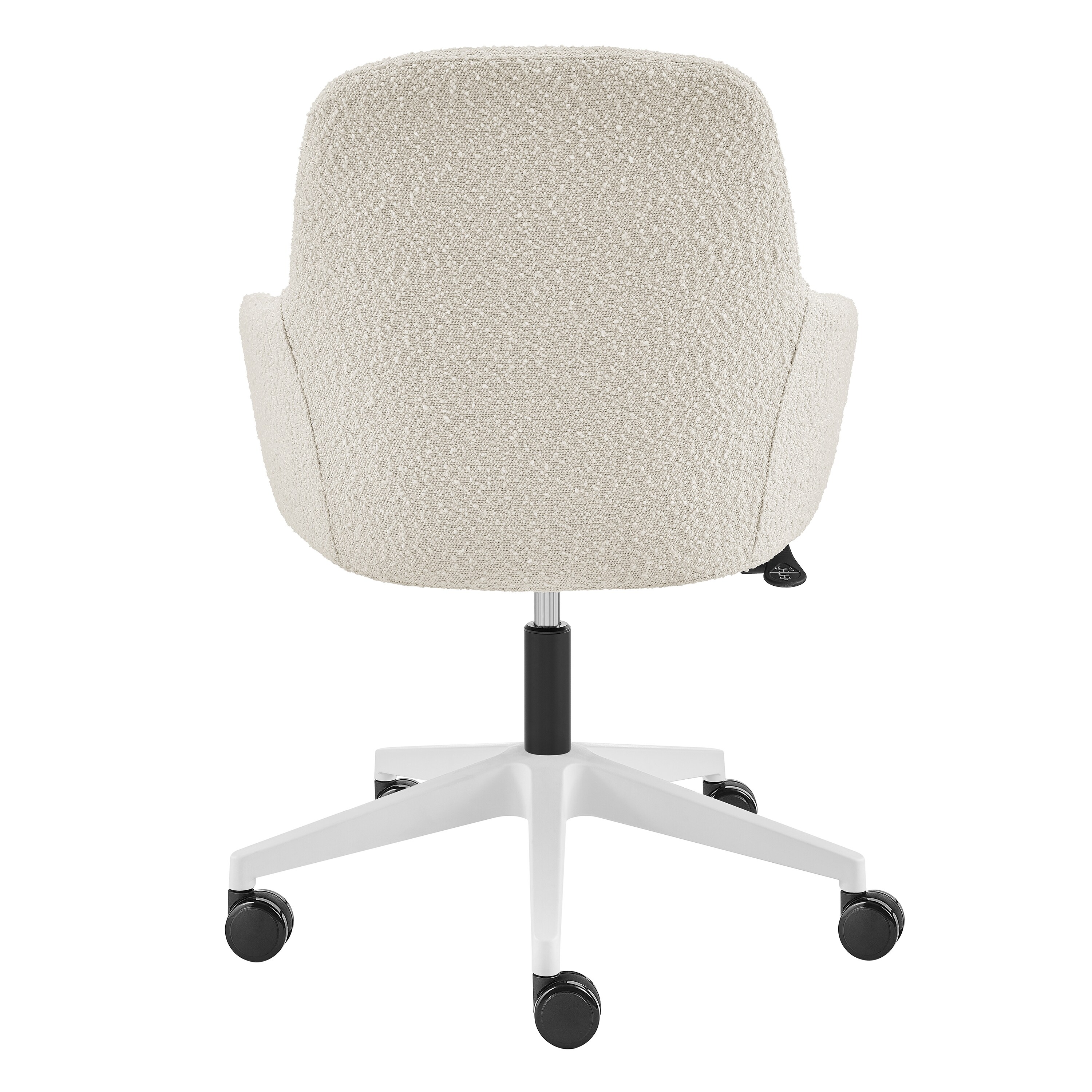 Mia Office Chair in Ivory Fabric with White Base Bed Bath
