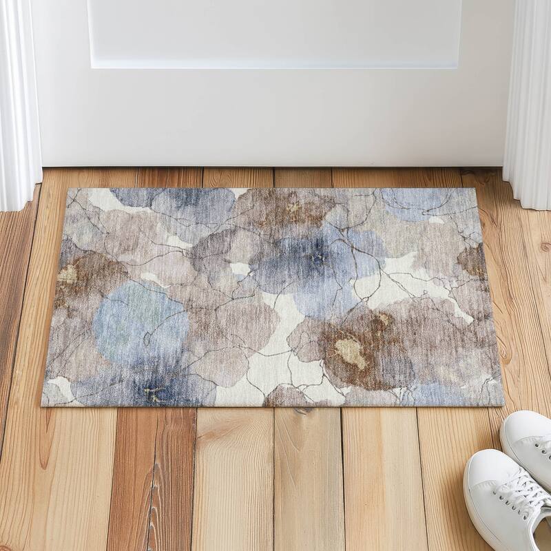 Machine Washable Indoor/ Outdoor Floral Mara Chantille Rug