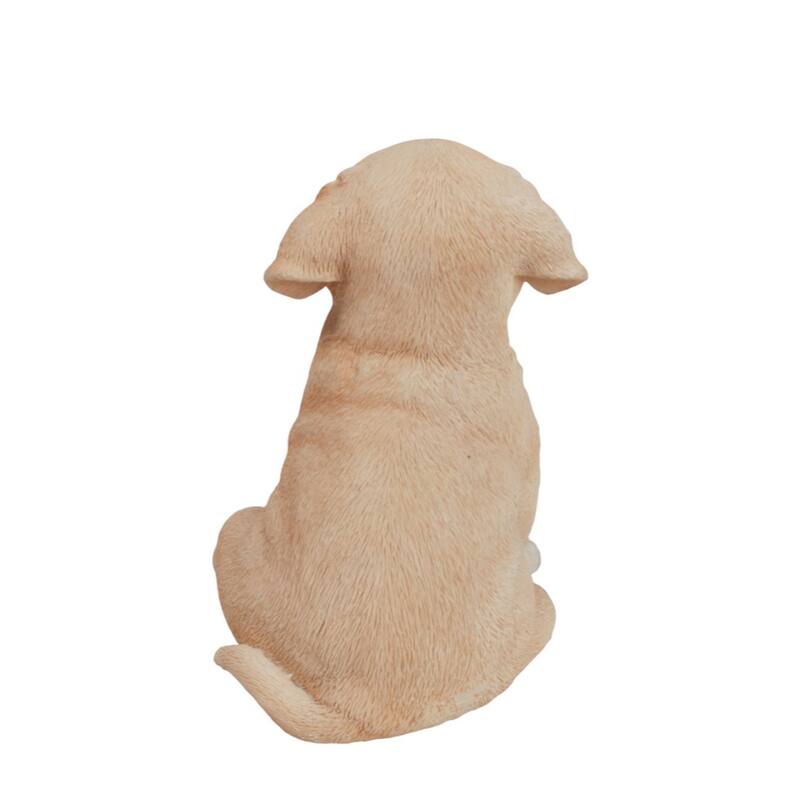 Sitting Labrador Puppy Outdoor Garden Statue - 6.5" - Beige