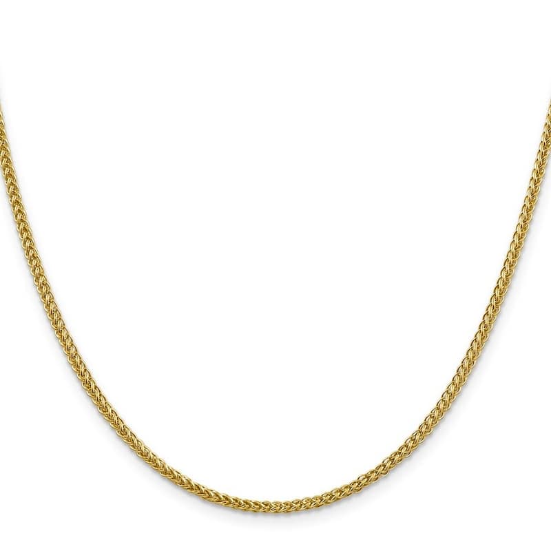 Curata 14k Yellow Gold 2.35mm Semi-solid Triple-wire Wheat Chain Necklace Options: 16 18