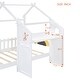 preview thumbnail 2 of 16, Twin Platform Bed with Windmill, Flower Decor & Desk - House Bed Style
