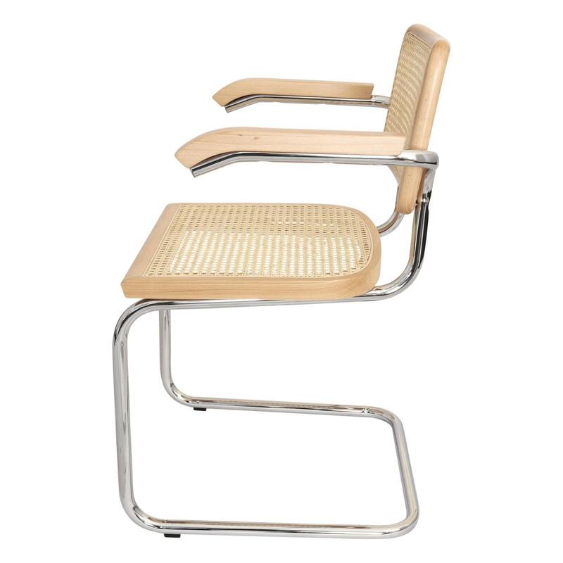 Breuer Chair Company Marcel Breuer Cesca Cane Cantilever Armchair Arm Chair w/ Chrome Steel Frame (Various Wood & Cane Colors)